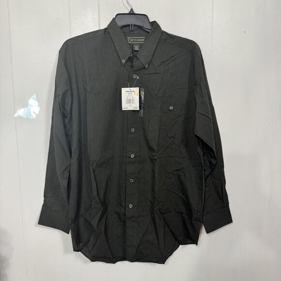 Croft & Barrow Shirt Mens Large Striped Button Down Pocket NWT Casual Dress Shir - Picture 1 of 11